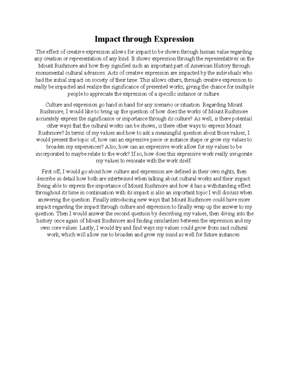 Impact through Expression 4-2 - Impact through Expression The effect of ...