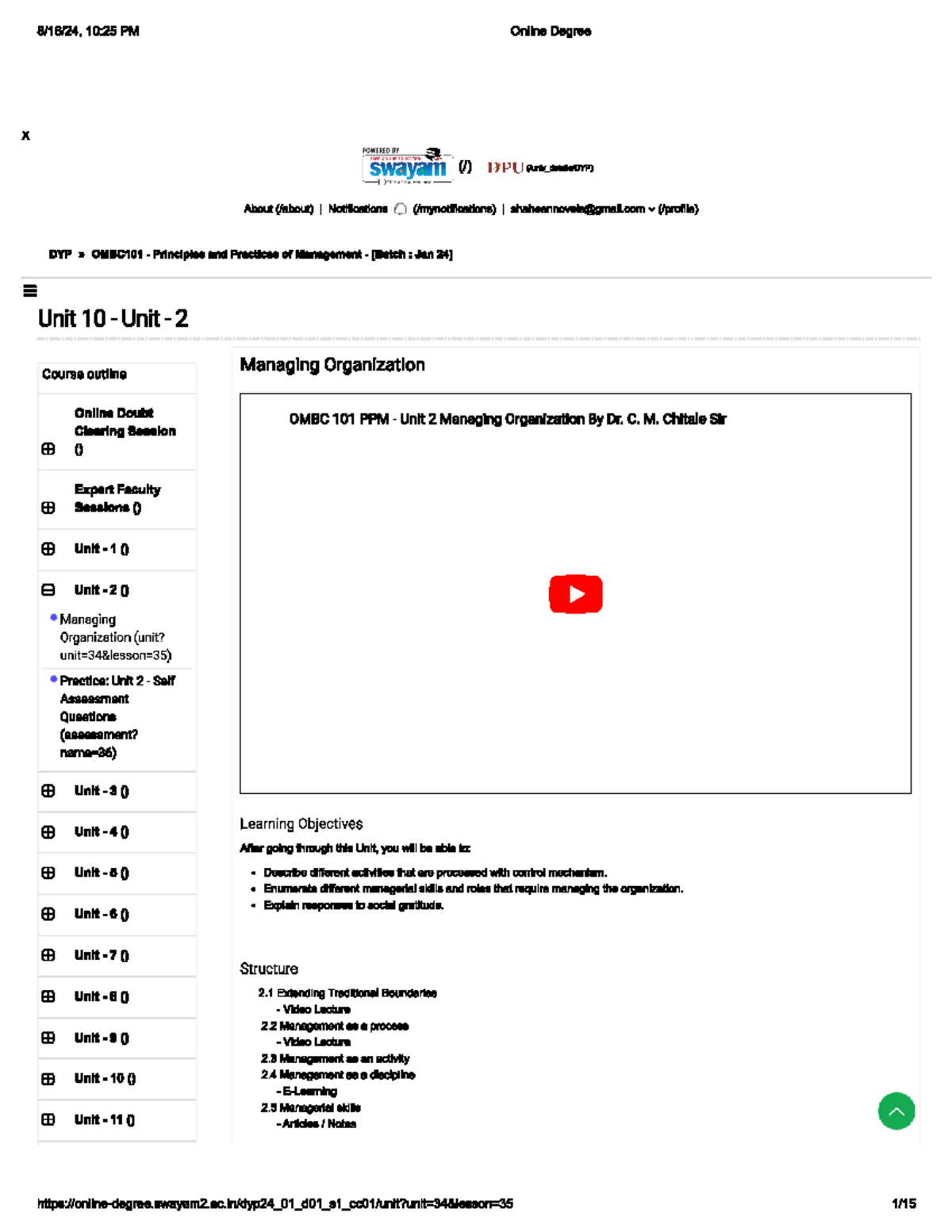 Unit 2 - 101 - Principles and Practices of Management - 10:25 PM Online ...