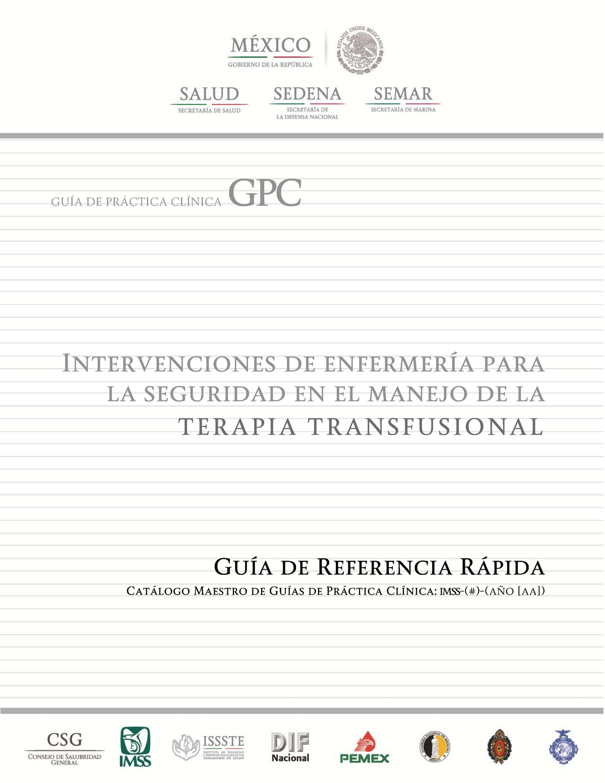 Guia Practica Clinica Infusion GuÍa De PrÁctica ClÍnica Gpc 9572
