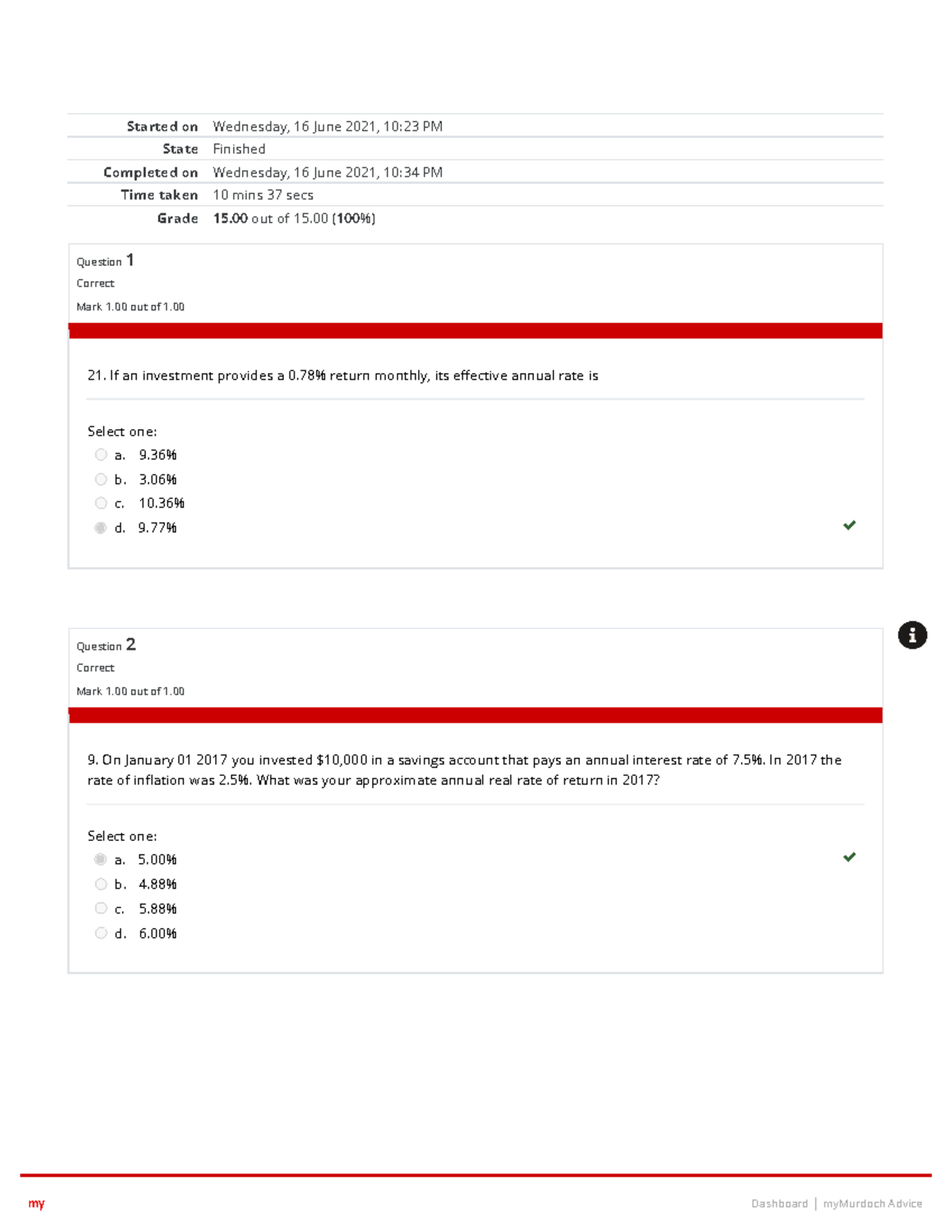 Quiz 4 (Chapter 5) Attempt Review 1 - Started On Wednesday, 16 June ...