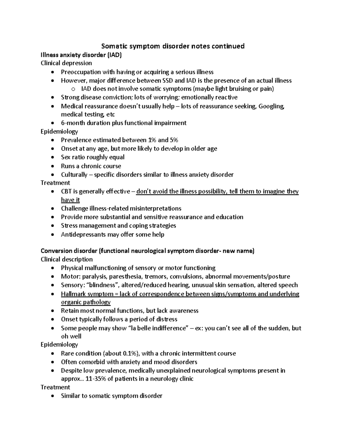 PSy 350 - somatic symptom disorder part 2 - Somatic symptom disorder ...
