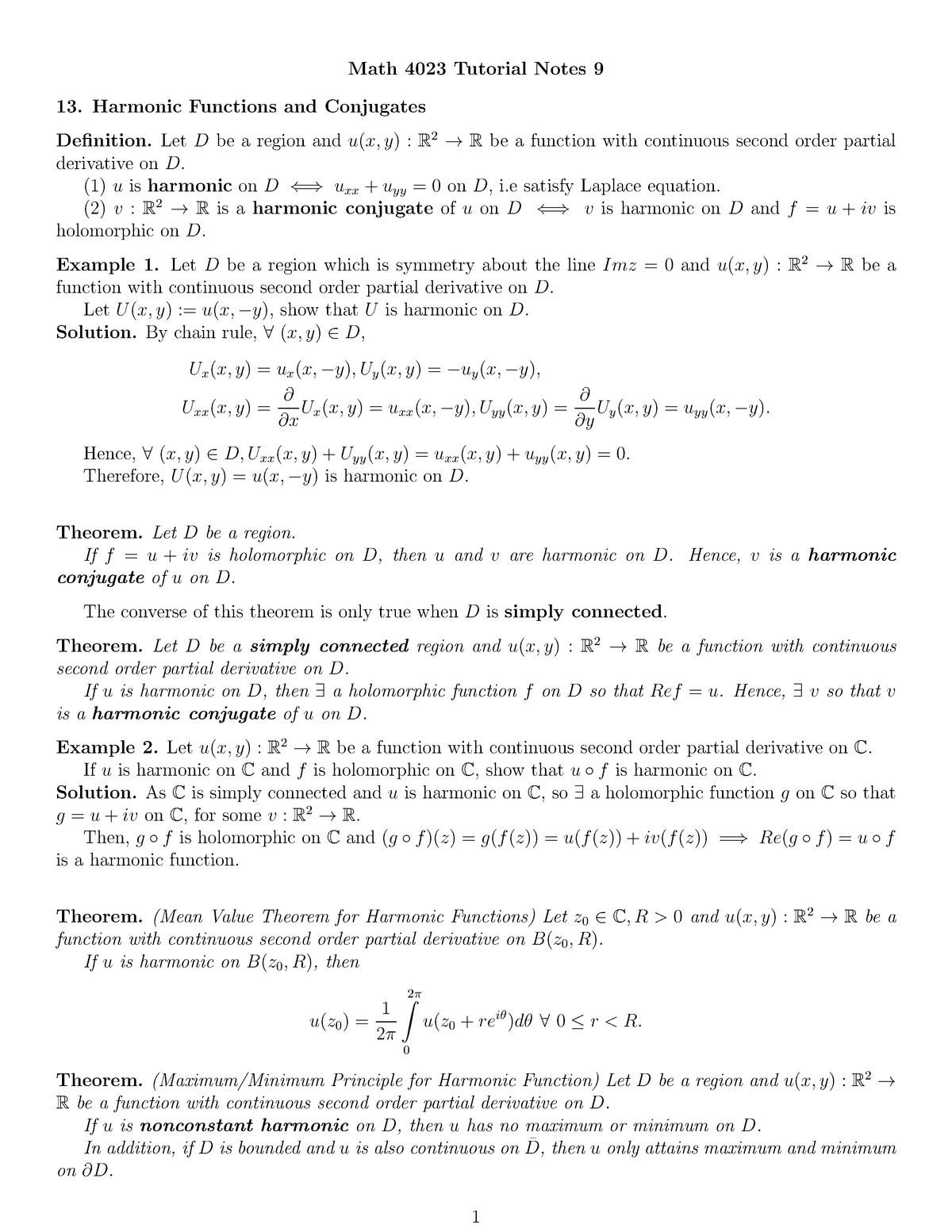 Math 4023 Tutorial Notes 9 Studocu