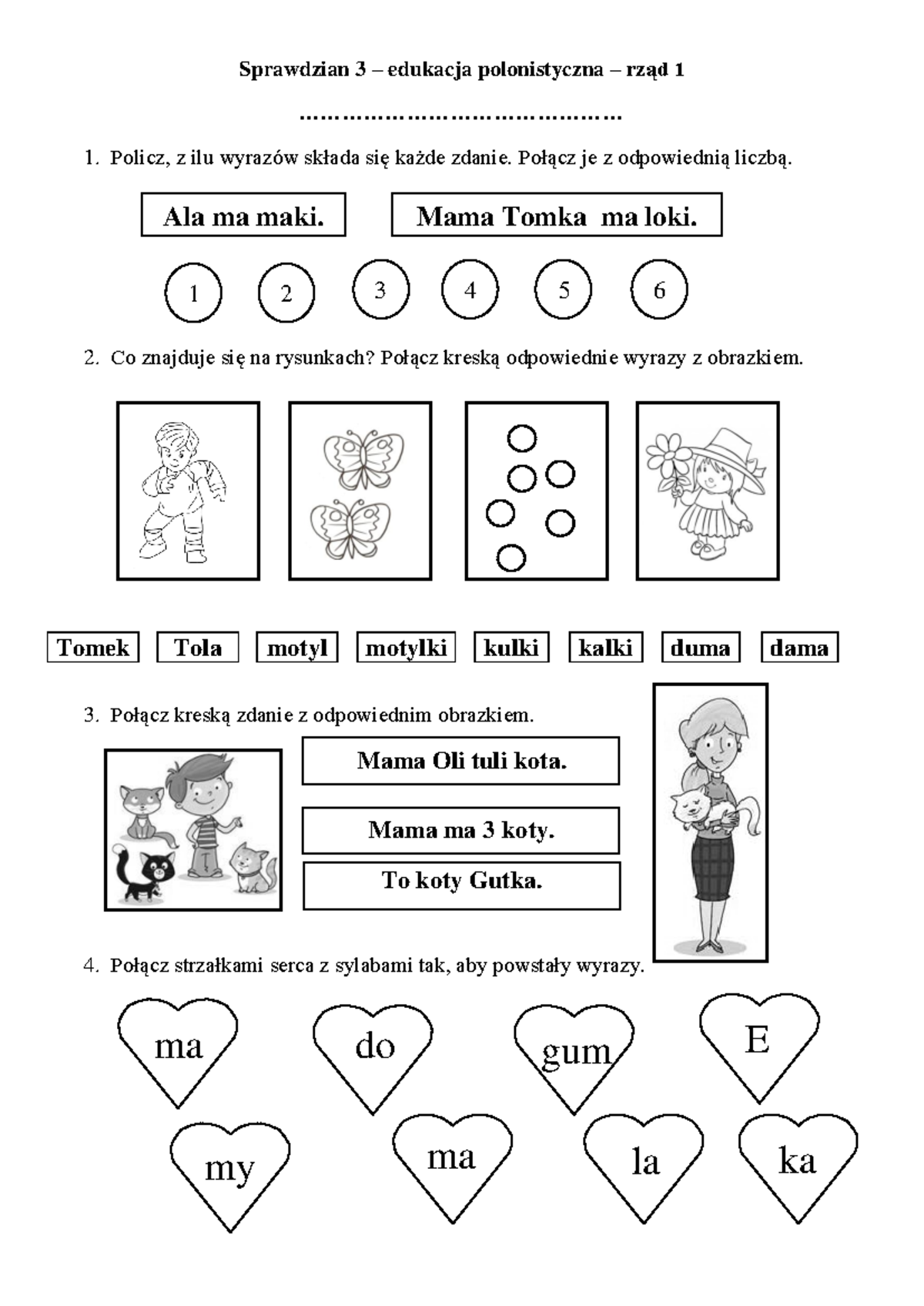 Sprawdzian 3 e. pol. listopad kl - Sprawdzian 3 – edukacja