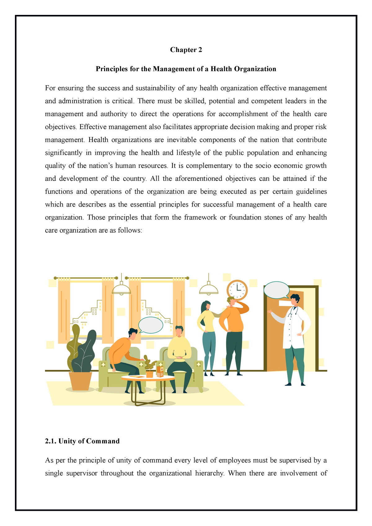 Importance Of Hospital Management Chapter 2 Chapter 2 Principles For 