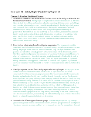 Study guide 2-4 - Dr. Fitzgerald - Study guide 2-4 – Kottak, Chapter 9 ...
