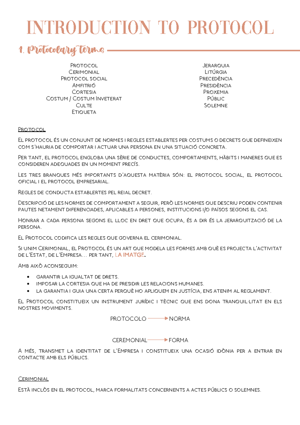 Tema 5. Introduction to protocol - 1. Protocolary terms Protocol ...