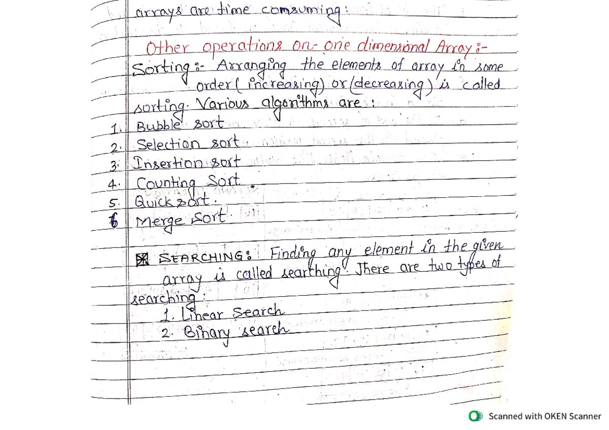 UNIT 3 Sorting - b.tech - Studocu