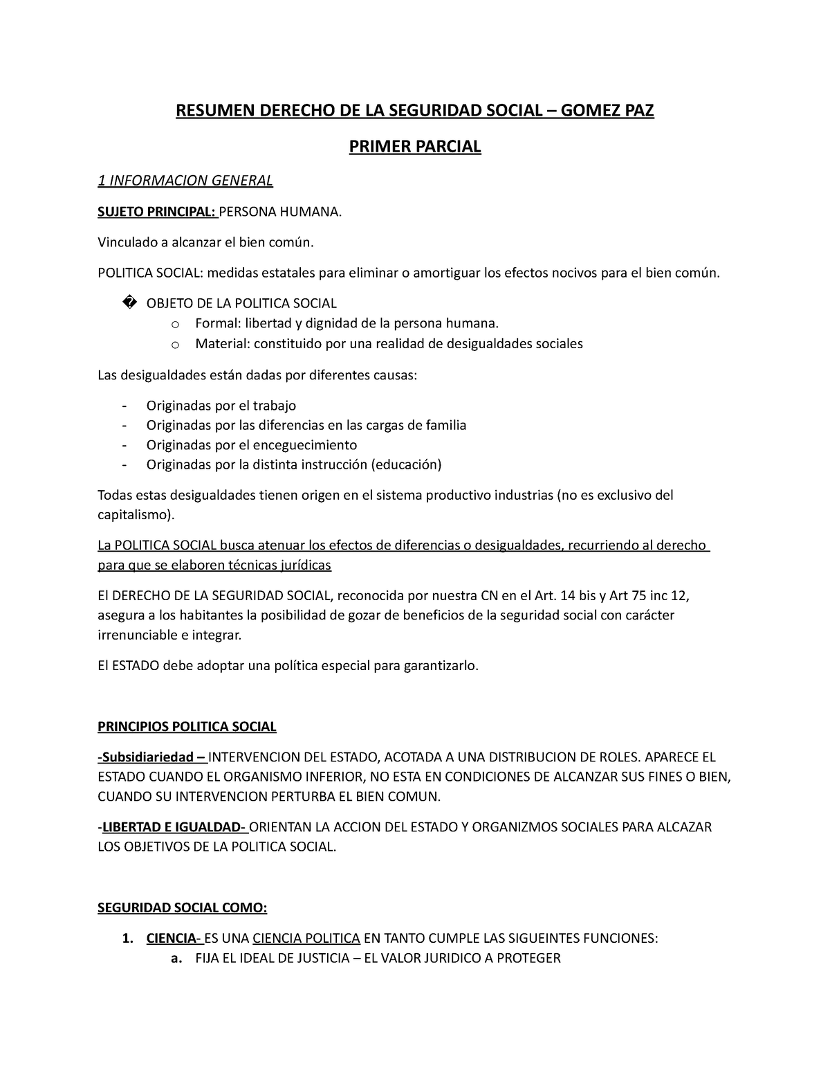 Resumen Derecho De La Seguridad Social Resumen Derecho De La Seguridad Social Gomez Paz 8759