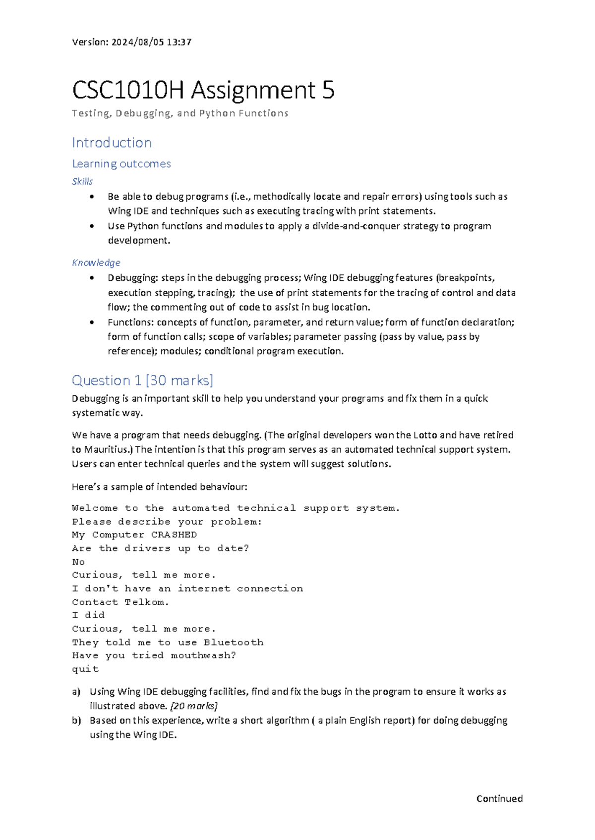Assignment - i am doing computer science programming with python so i ...