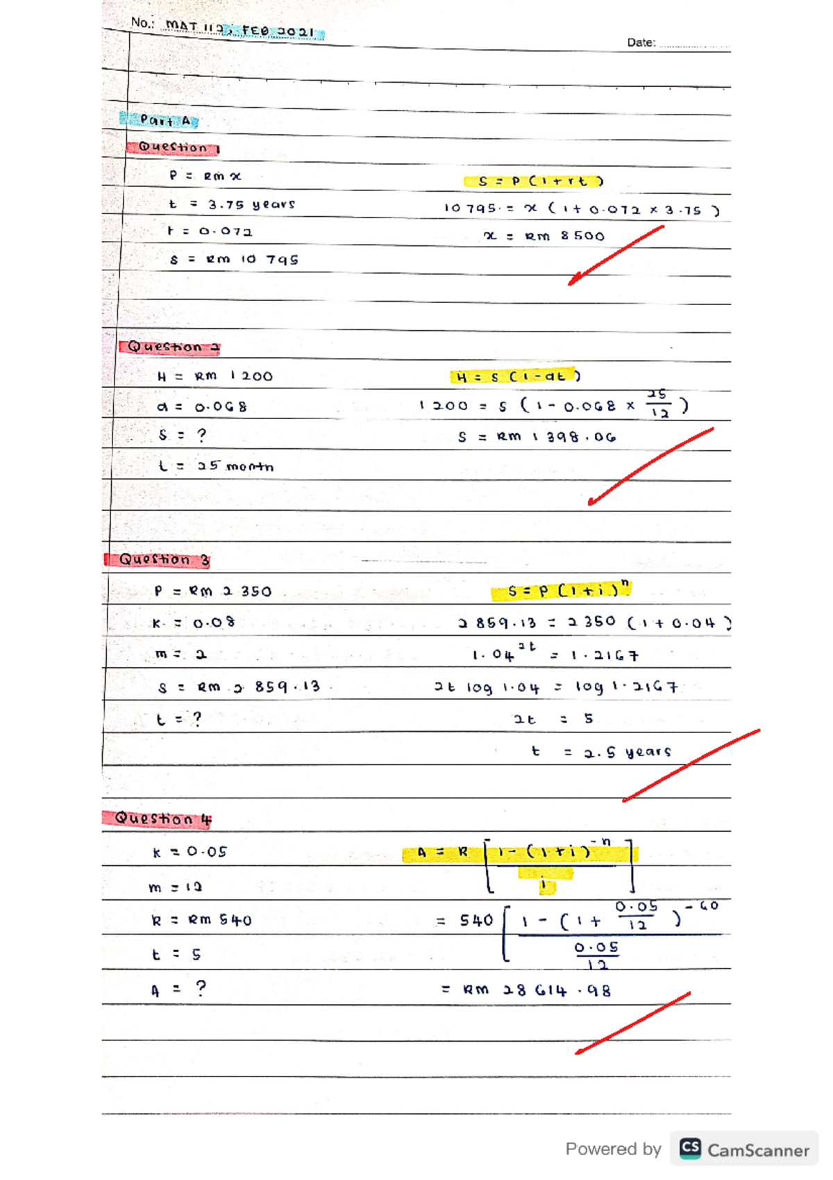Final Assessment MAT112 FEB2021 - Business in Mathematics - Studocu