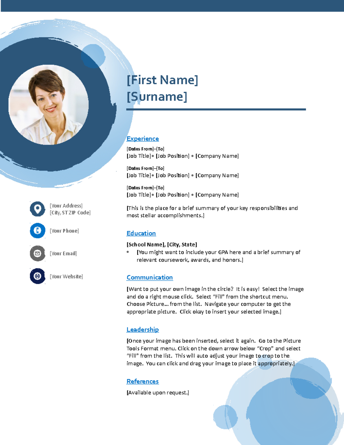 Resume - editable - [First Name] [Surname] Experience [Dates From]–[To ...