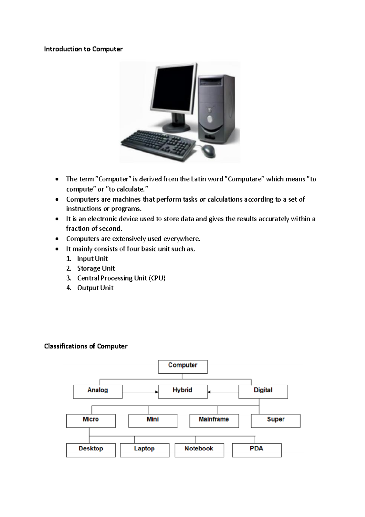 IT Tools Week 01 - Introduction to Computer - Introduction to Computer ...