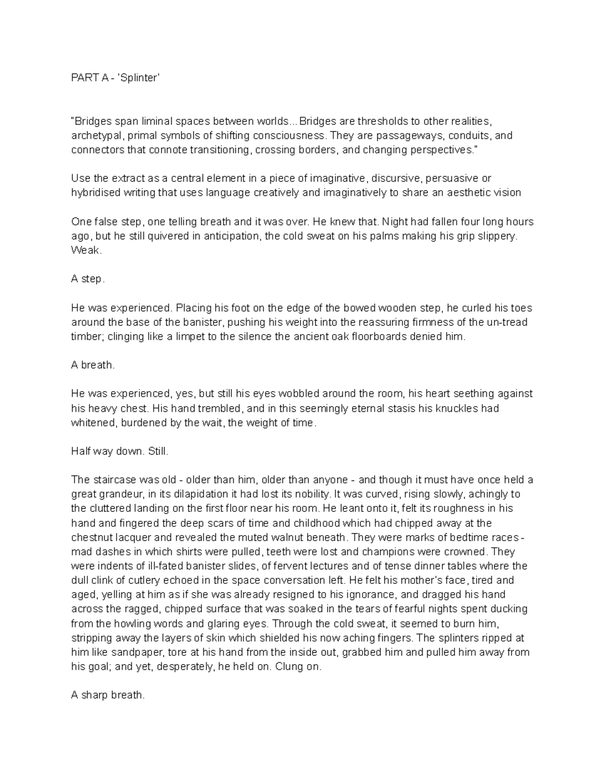 Mod C Task 4 e.g - module C english advanced - PART A - ‘Splinter ...