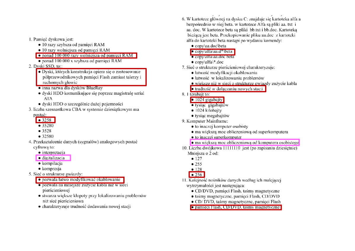 Pytania informatyka - Narzędzia informatyki - ??? RAM - Studocu