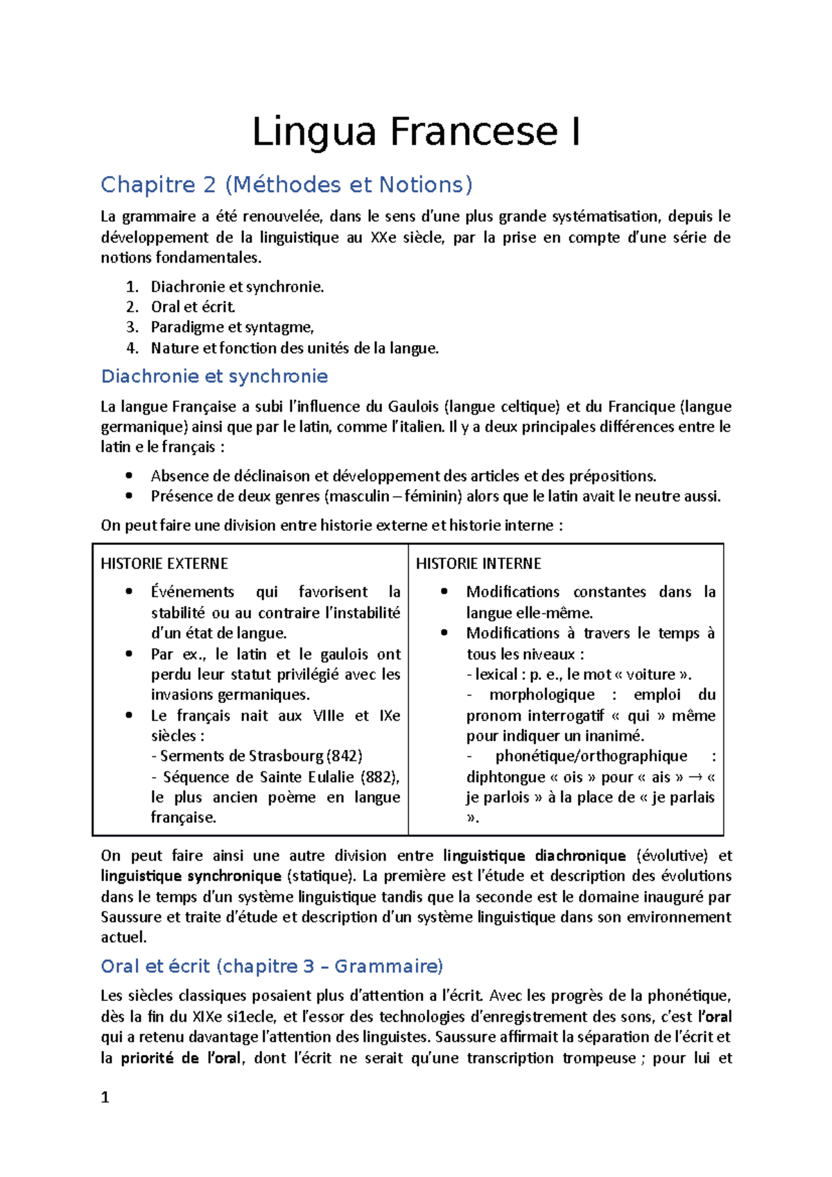 Lingua Francese I - Appunti tratti dai powerpoint delle lezioni ...