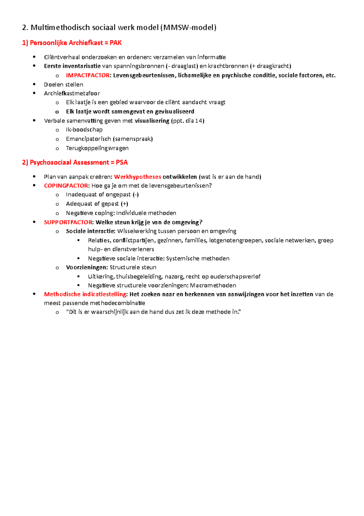 MW2. Multimethodisch Sociaal Werk model - 2. Multimethodisch sociaal ...