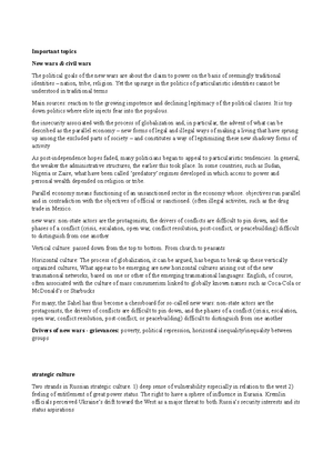 War peace and insecurity notes - War peace and insecurity notes Første ...