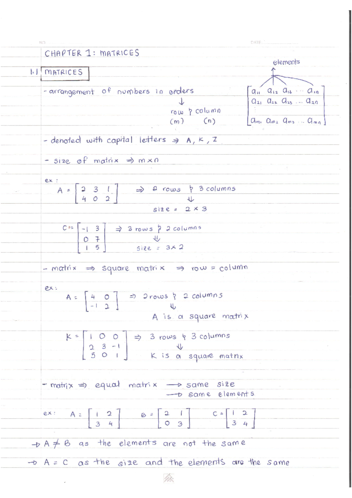 Notes Chapter 1 MAT423 240403 215546 - Linear Algebra - Studocu