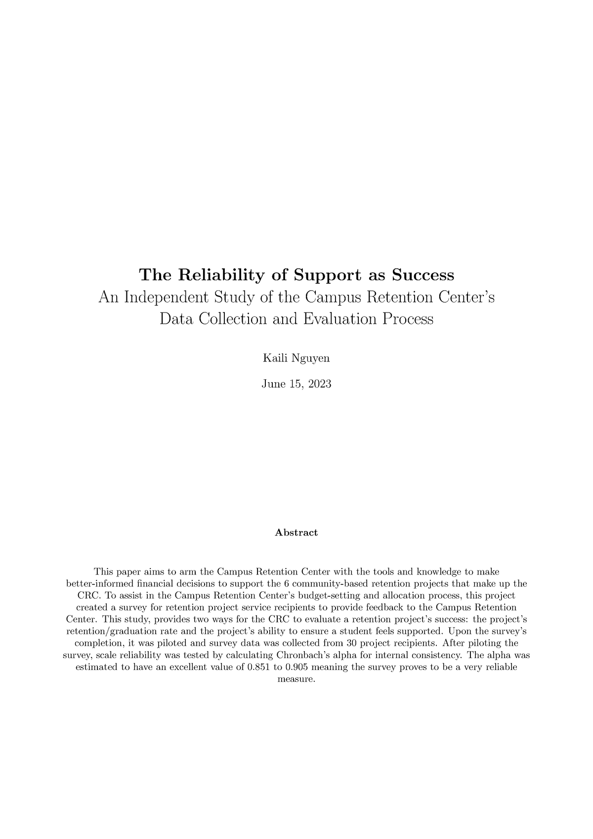 independent-study-report-the-reliability-of-support-as-success-an