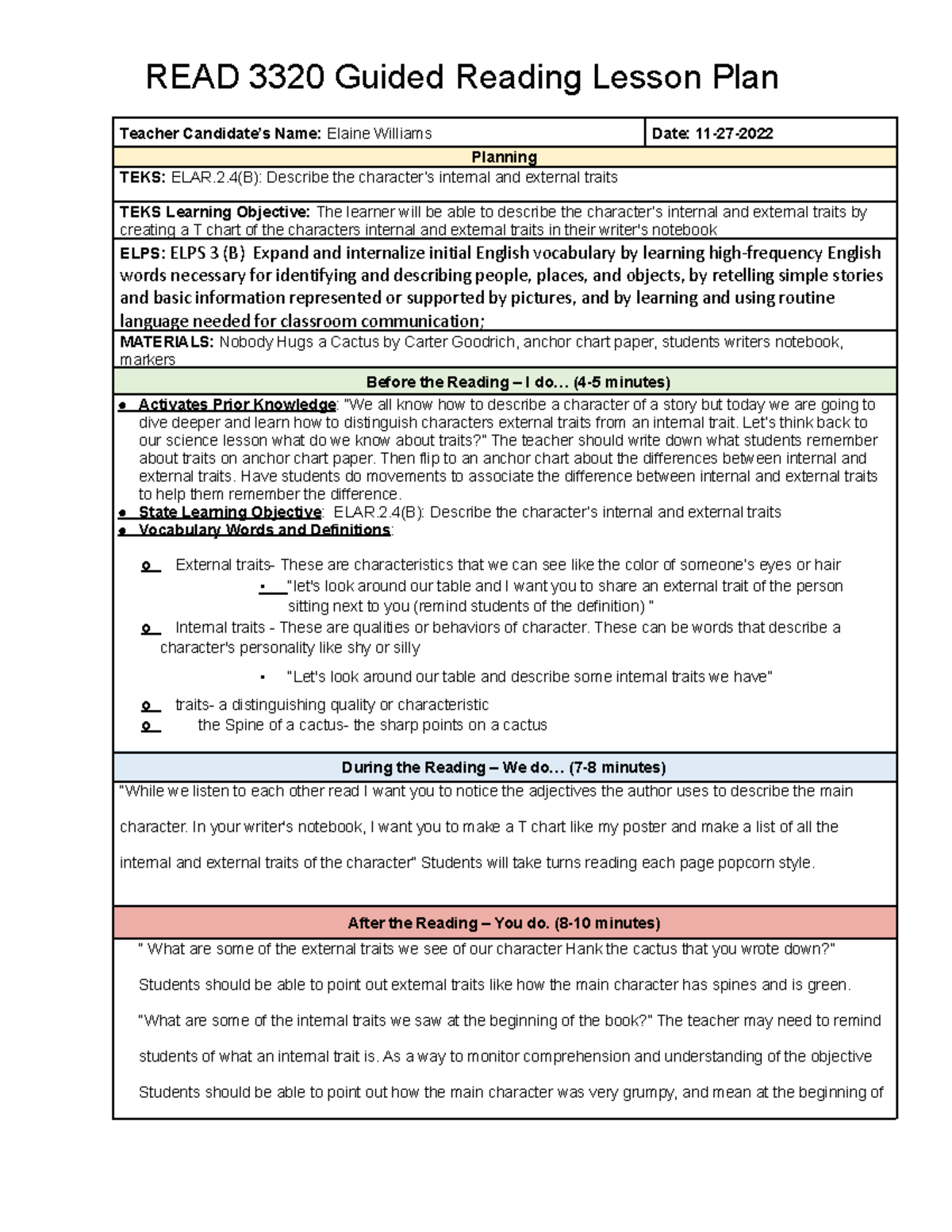 READ 3320 Guided Reading Lesson Plan Template 1.docx - READ 3320 Guided ...