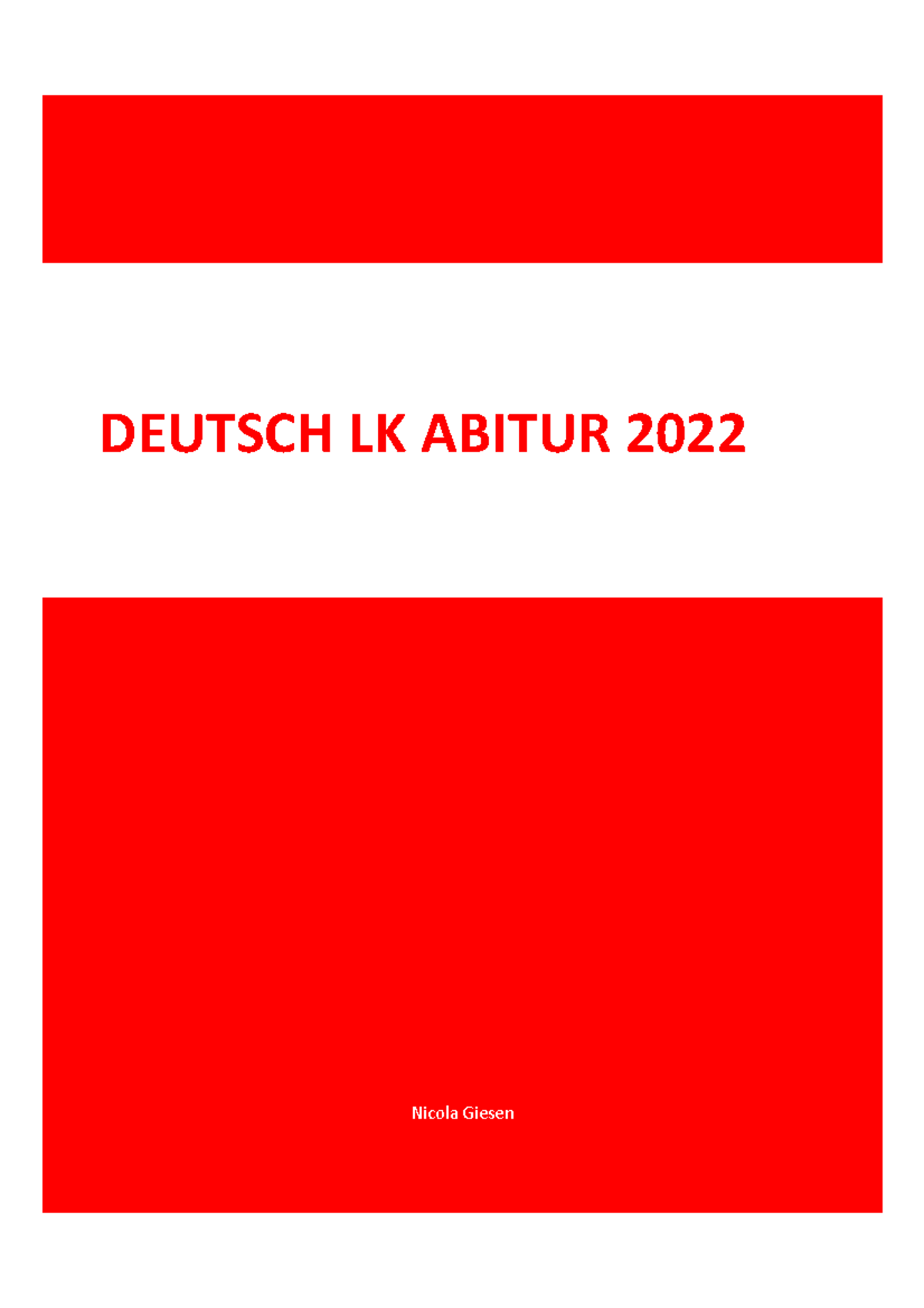 Deutsch LK ABI 2022 Abitur Lernzettel Nicola Giesen DEUTSCH LK ABITUR 2022 Q1 EPOCHENUMBRUCH