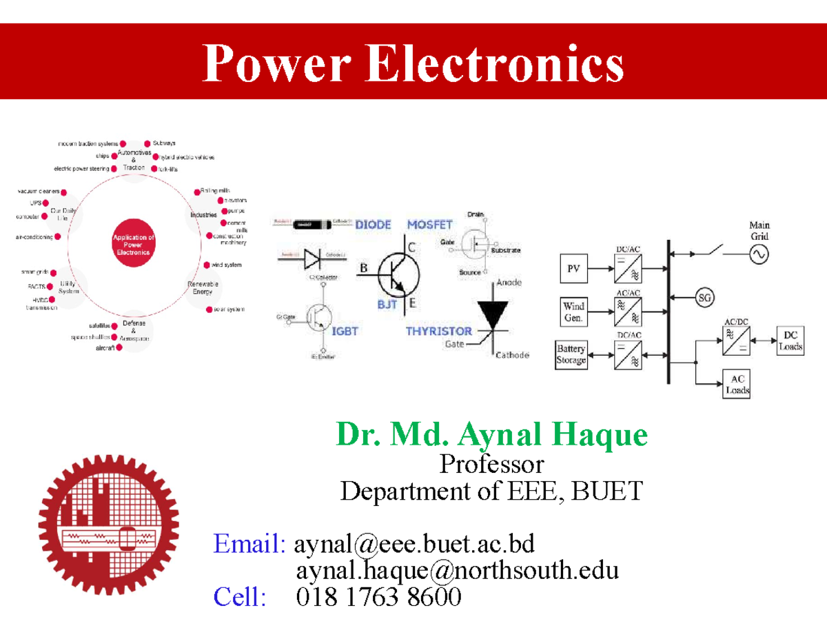 6 Regulator Power Electronics Dr. Md. Aynal Haque Professor