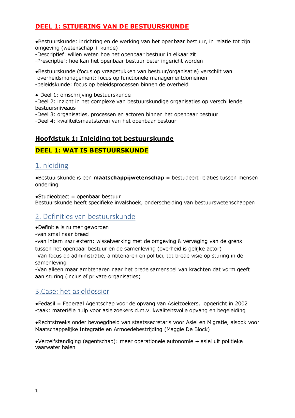 Samenvatting - Compleet - 1 Tot 14 - DEEL 1: SITUERING VAN DE ...