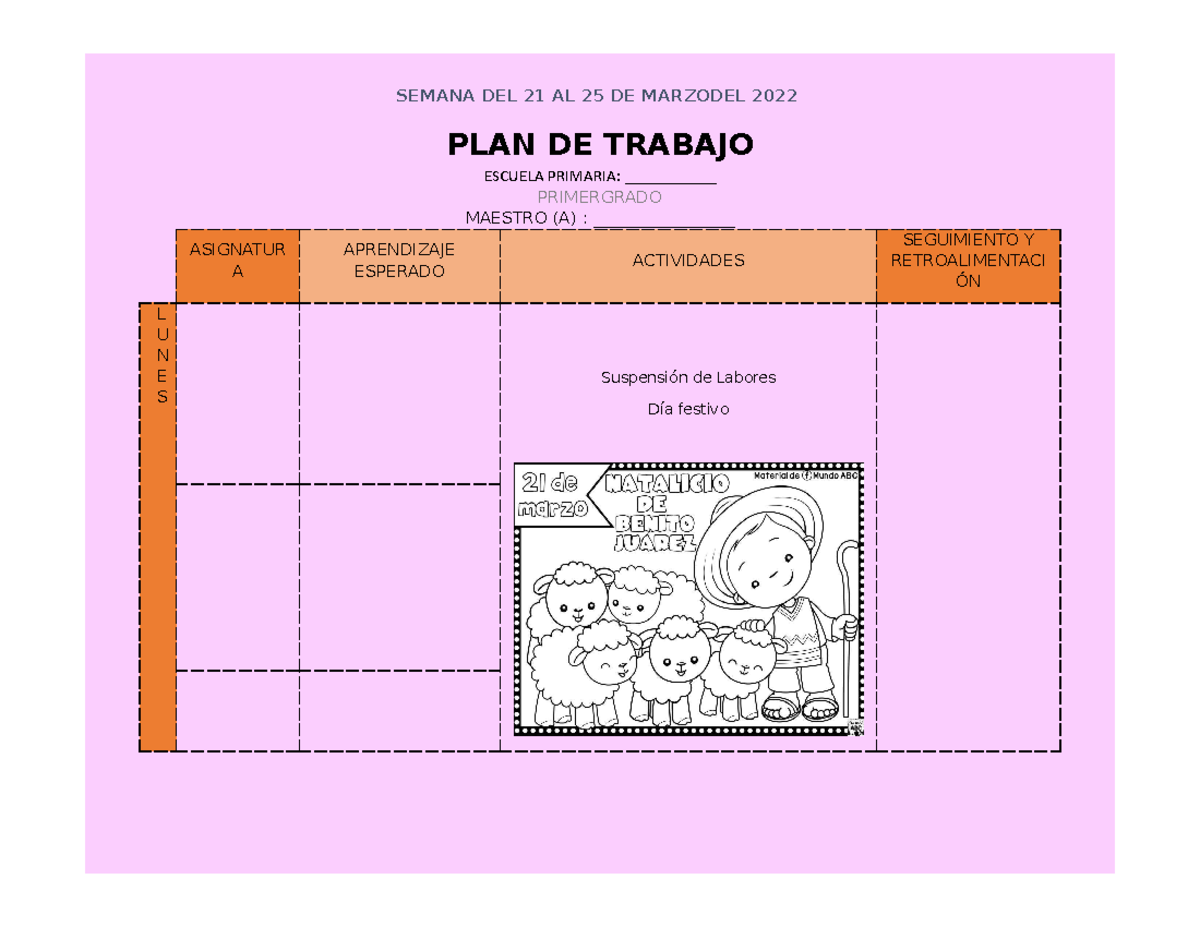 🤗1° Semana 28 MISS FER - ,j,hvj,v j, j - SEMANA DEL 21 AL 25 DE ...