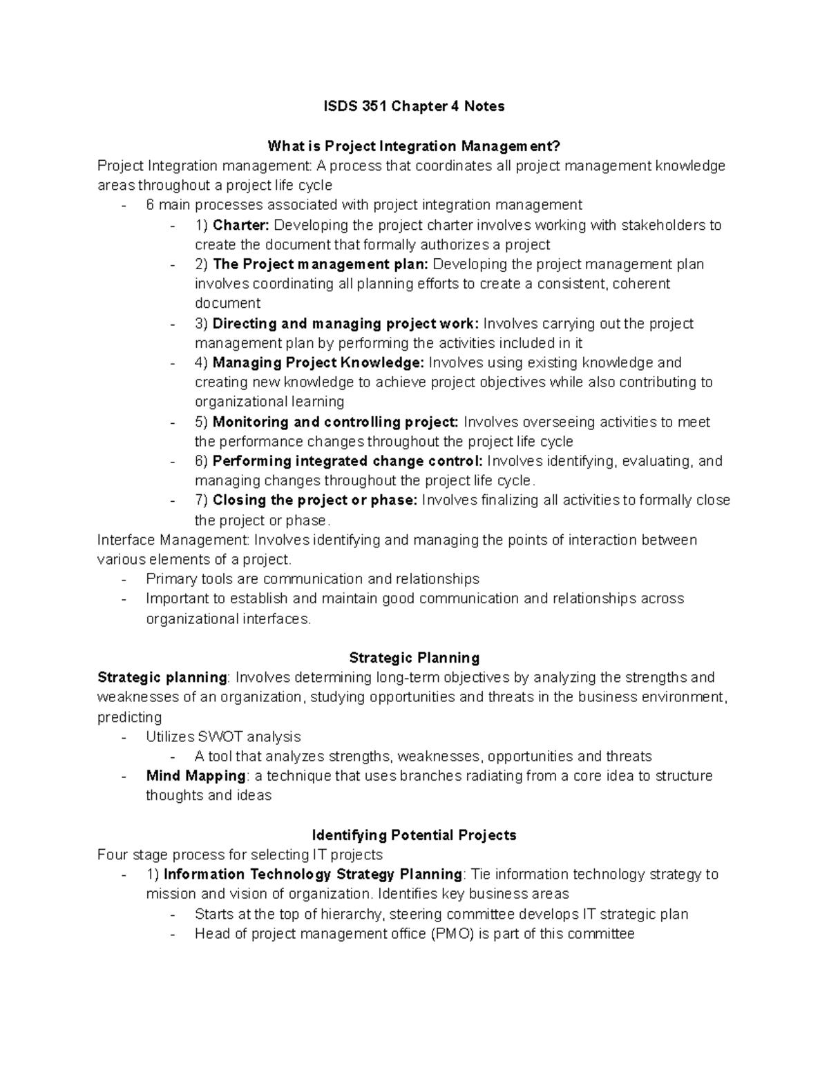 ISDS 351 Chapter 4 Notes For PPT - ISDS 351 Chapter 4 Notes What Is ...