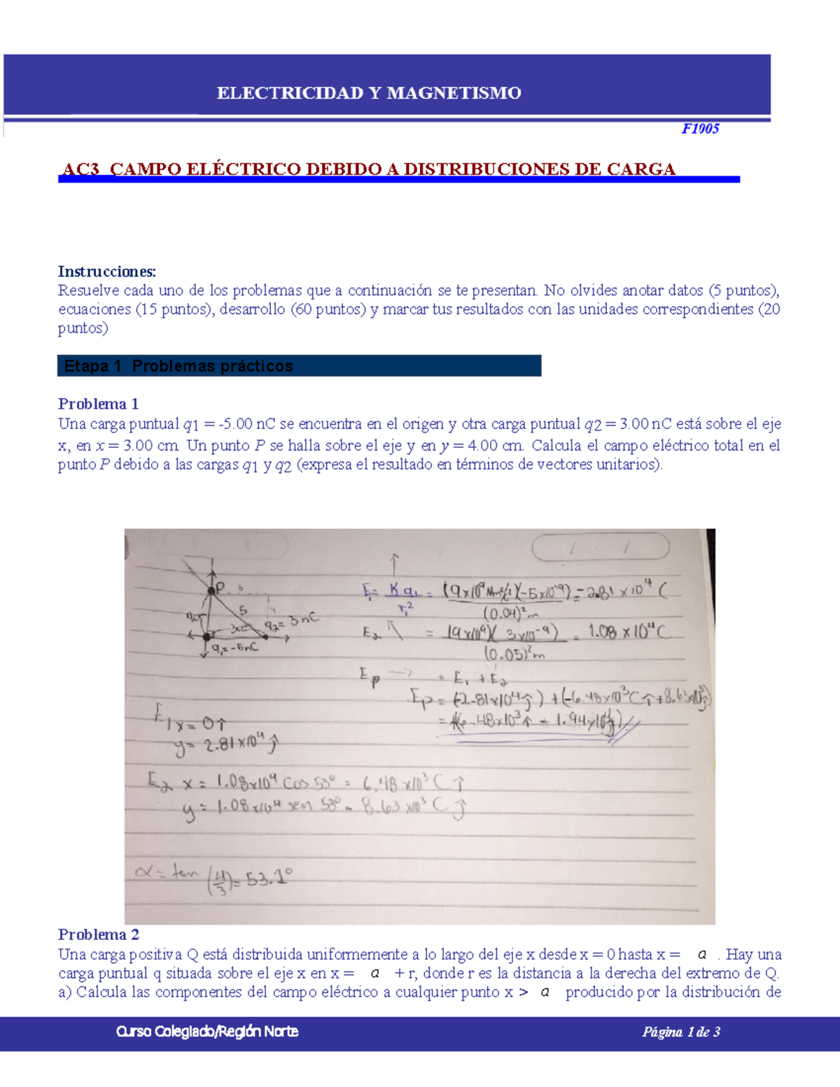 Actividad Colaborativa 3 - AC3_CAMPO ELÉCTRICO DEBIDO A DISTRIBUCIONES ...