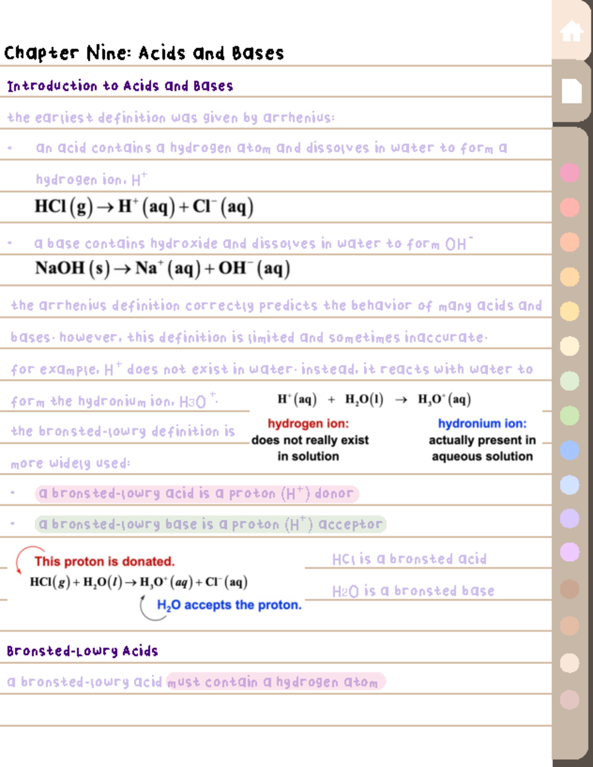 UVA CHEM 1500 Chapter 9 - Acids and Bases - Chapter Nine: Acids and ...