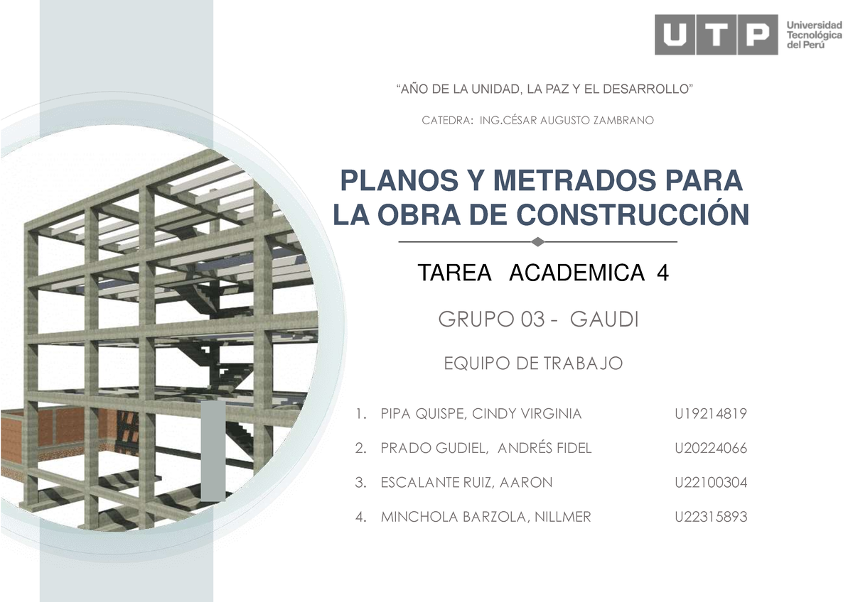 Informe Final - Planos Y Metrados - PLANOS Y METRADOS PARA LA OBRA DE ...