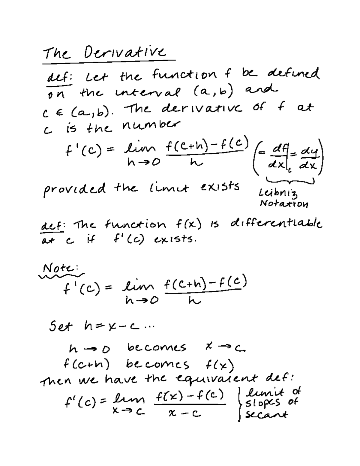 Derivative Notes Studocu