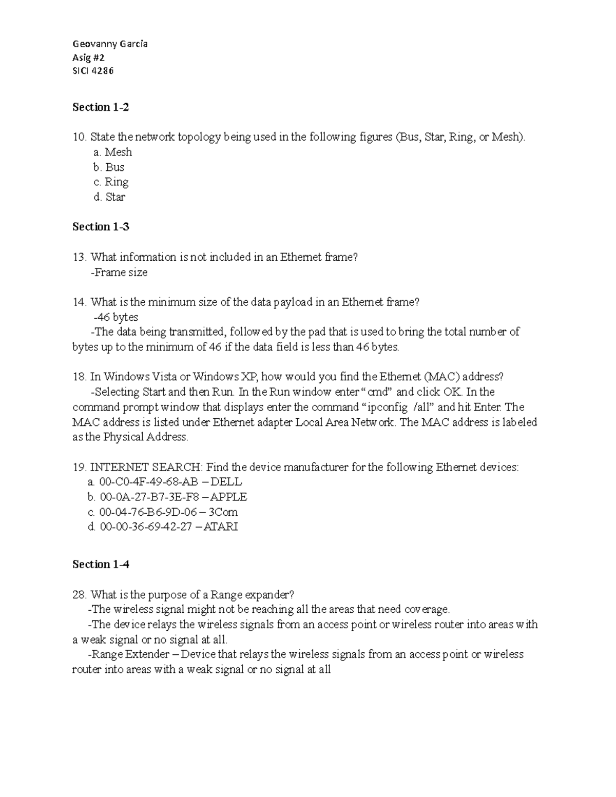 SICI ASIG 2 - Practica de terminos - Geovanny Garcia Asig # SICI 4286 ...