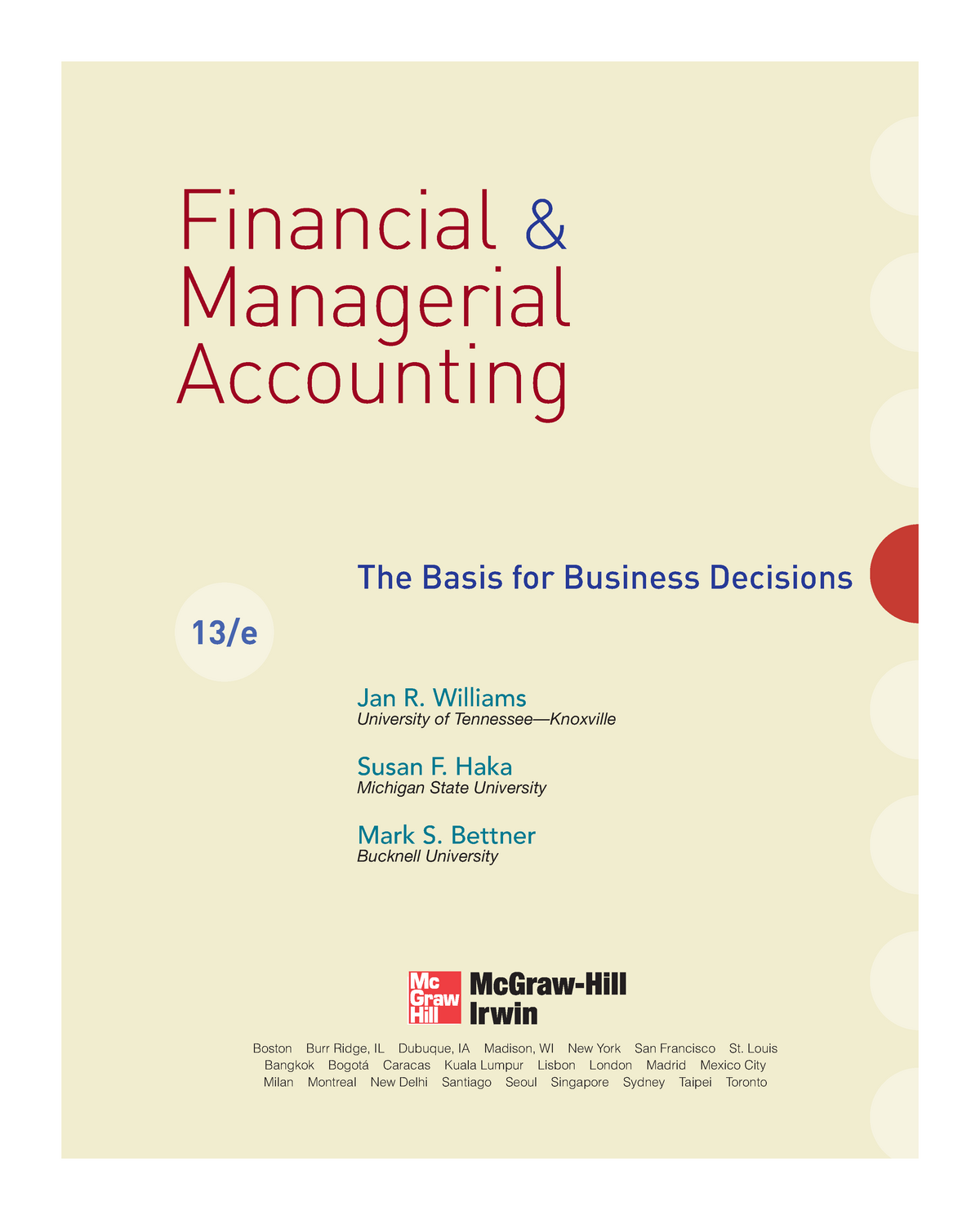 Financial Amp Managerial Accounting - The Basis For Business Decisions ...