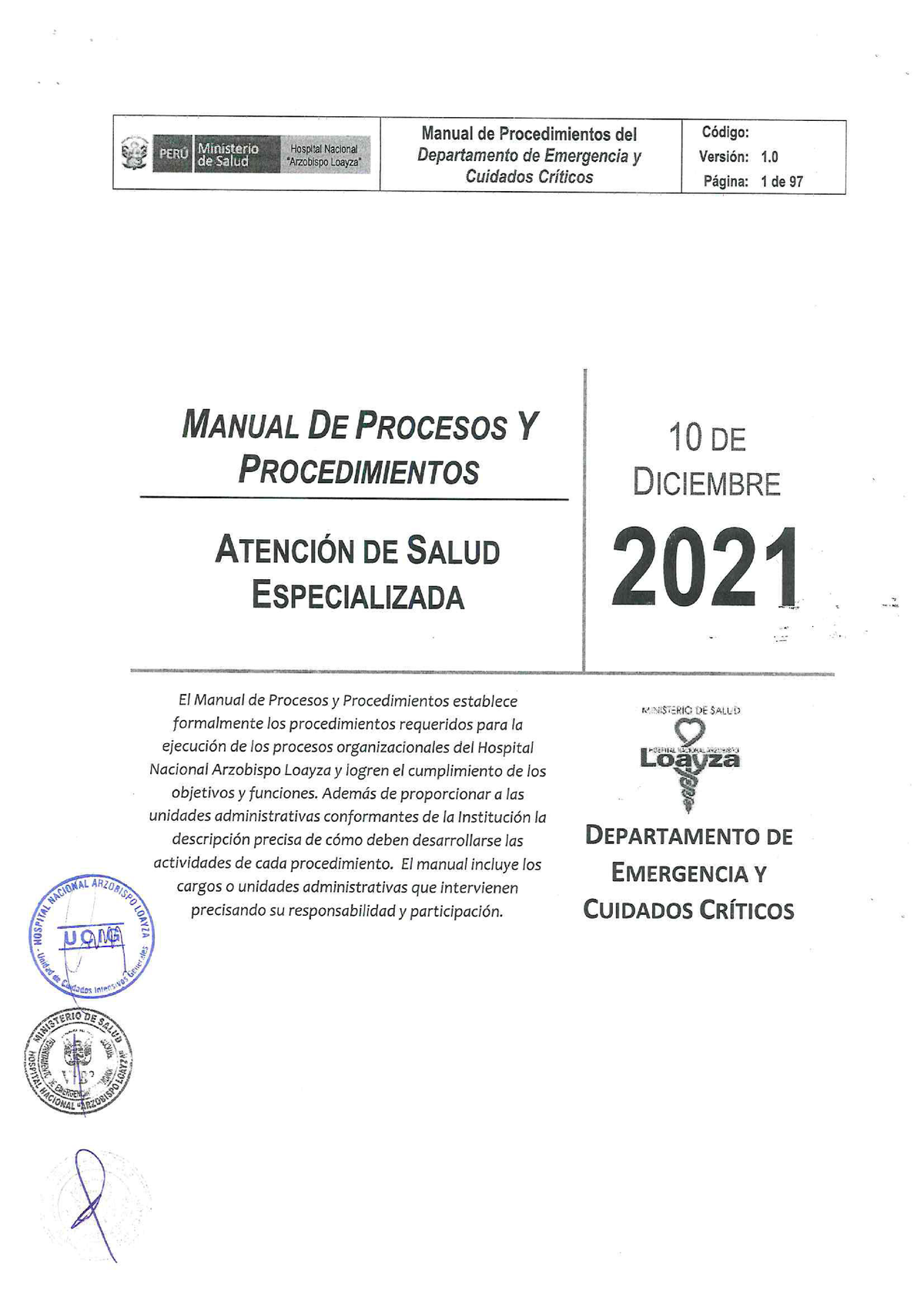 Manual De Procesos Y Procedimientos ( Mapro) Del Departamento De ...