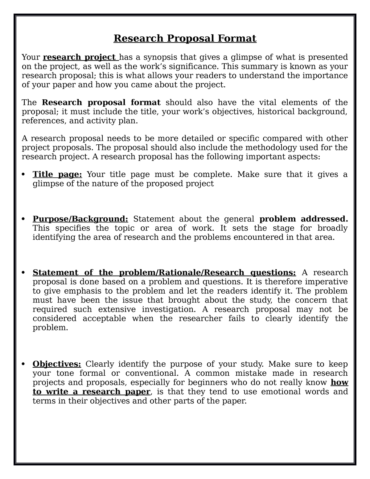 Research Proposal Format - Kinh doanh quốc tế - HUFLIT - Studocu