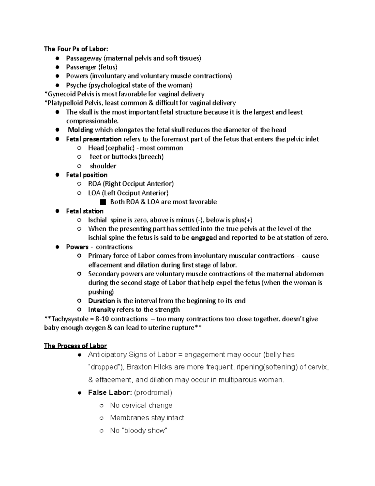 Labor Process Ch8 - The Four Ps of Labor: Passageway (maternal pelvis ...