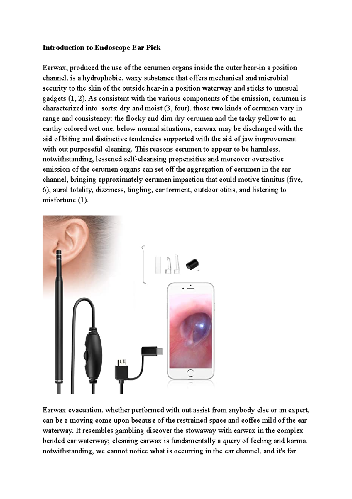 Introduction to Endoscope Ear Pick Introduction to Endoscope Ear Pick