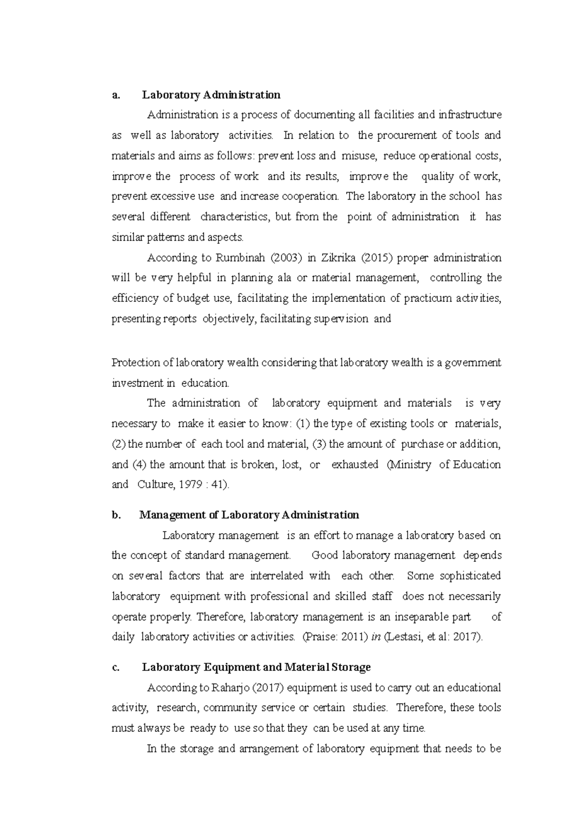 Laboratory Administration a. Laboratory Administration Administration