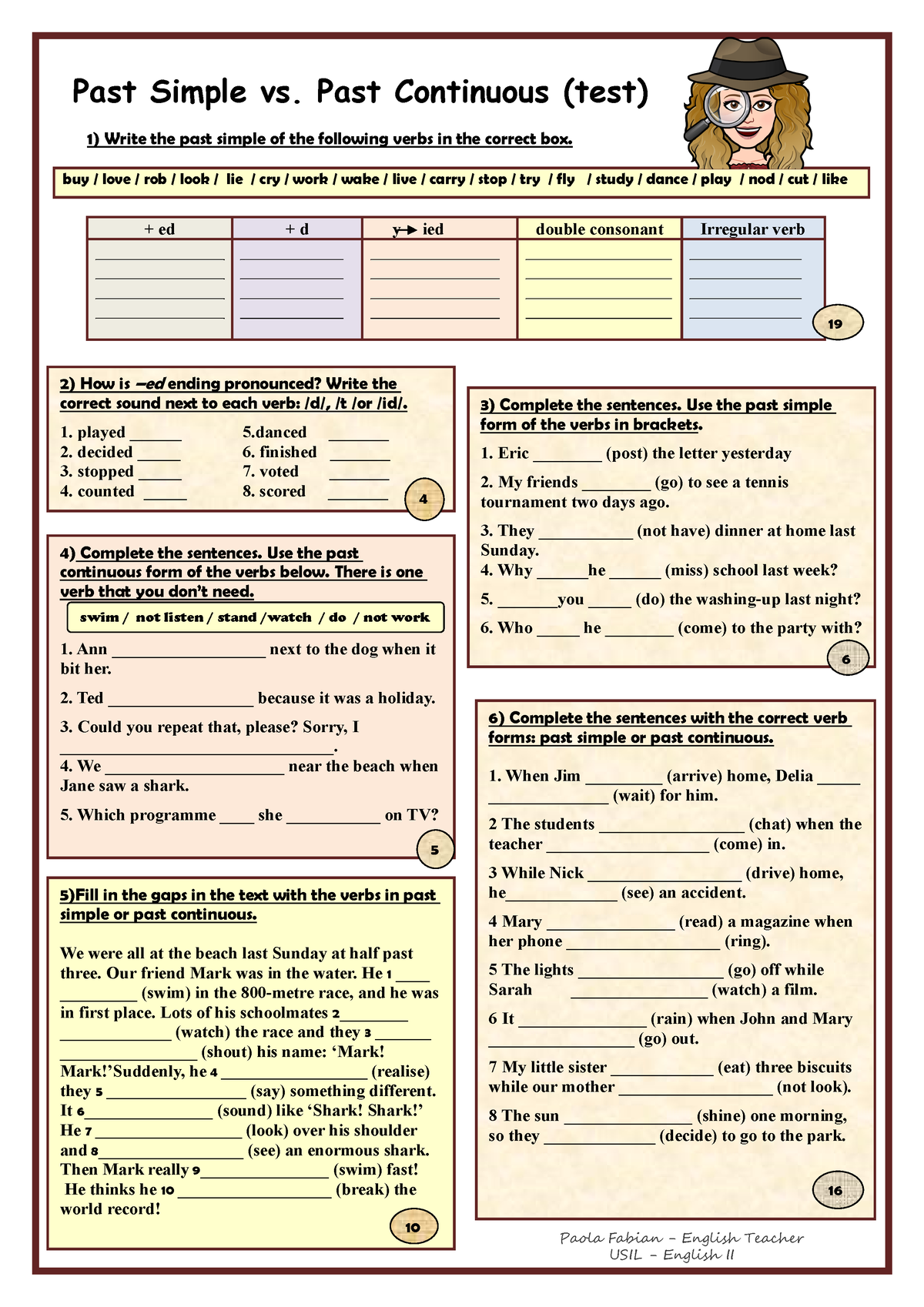 Past Simple vs Past Continuous (test) SS - Past Simple vs. Past ...