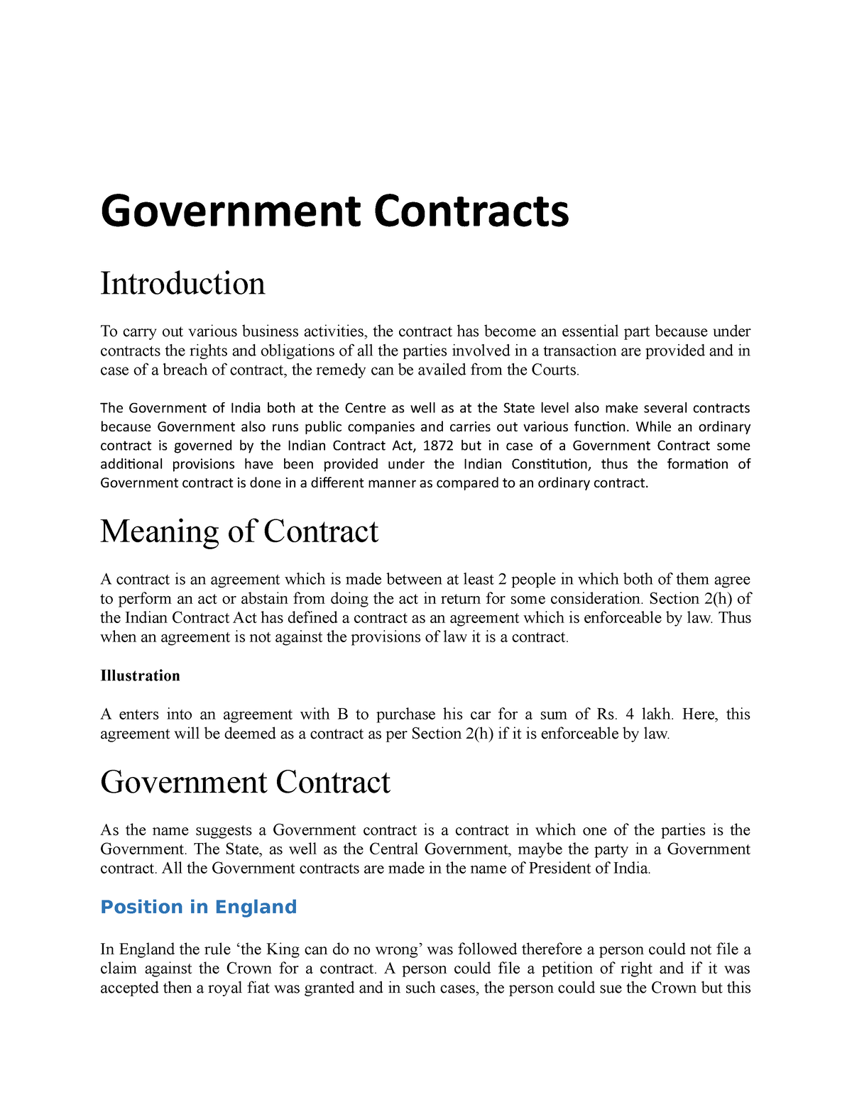 Government Contracts Lecture notes 15 Government Contracts