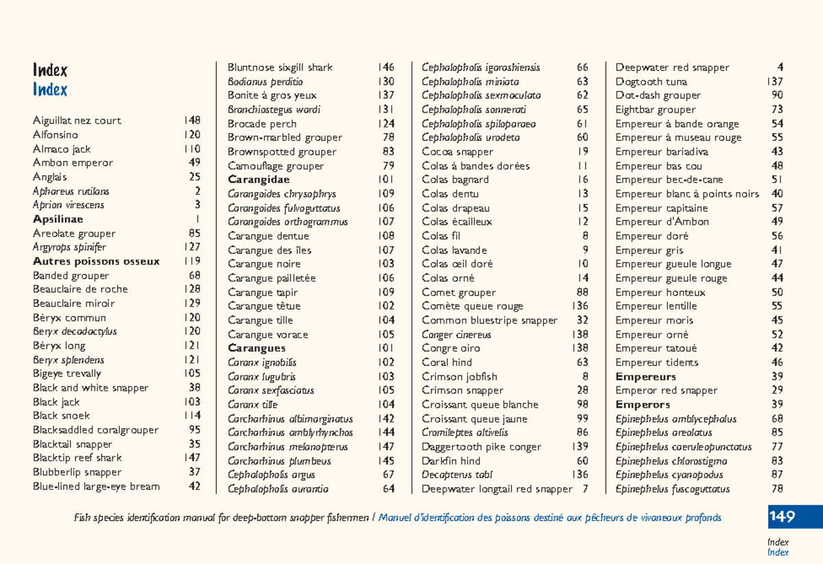 Chapman 08 ID Deep Bottom Fish 09 - Index Index Fish species ...