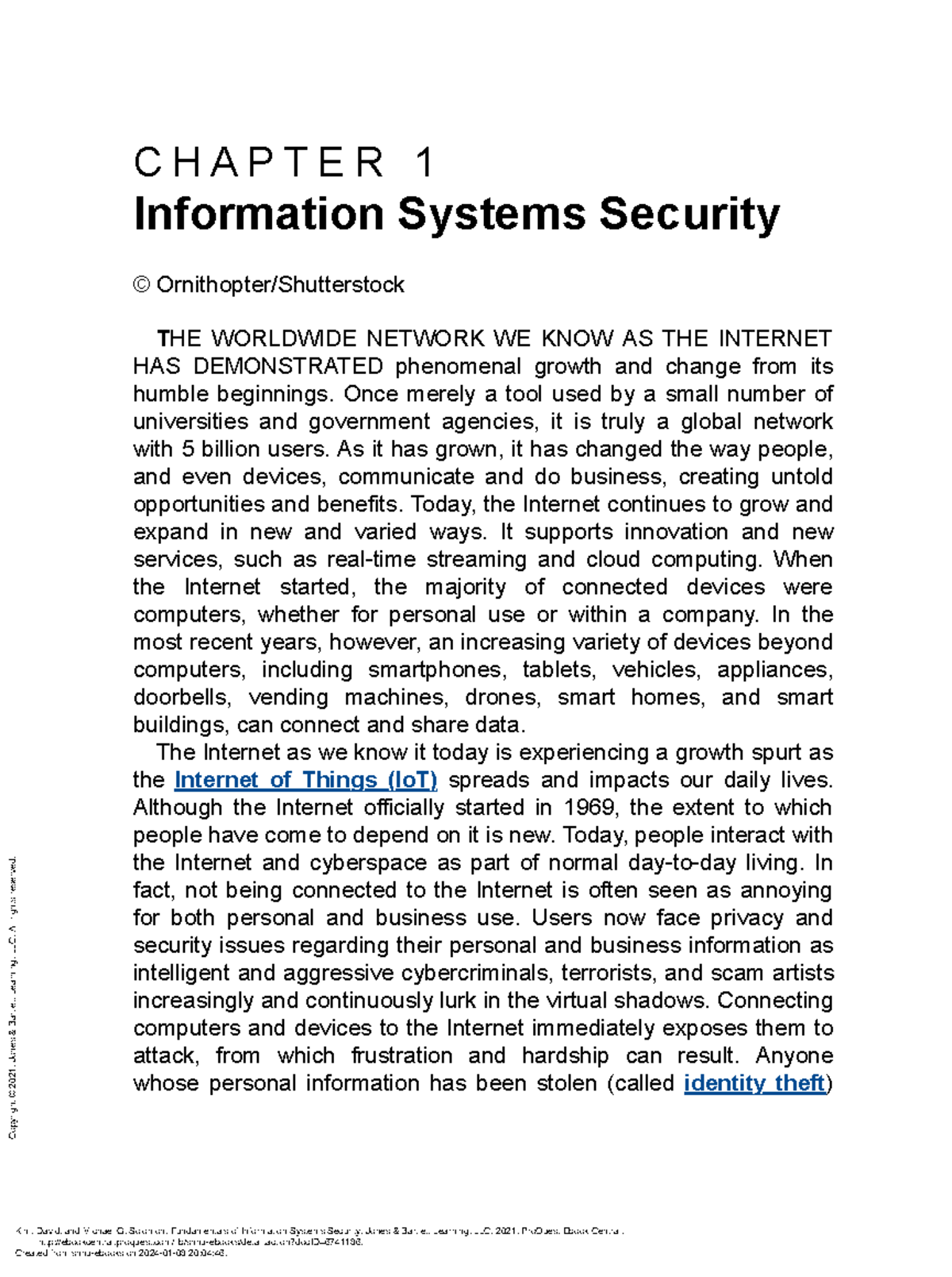 Chapter 1 - C H A P T E R 1 Information Systems Security © Ornithopter ...