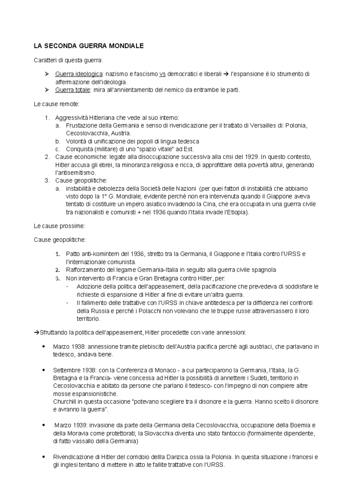 La Seconda Guerra Mondiale - LA SECONDA GUERRA MONDIALE Caratteri di ...