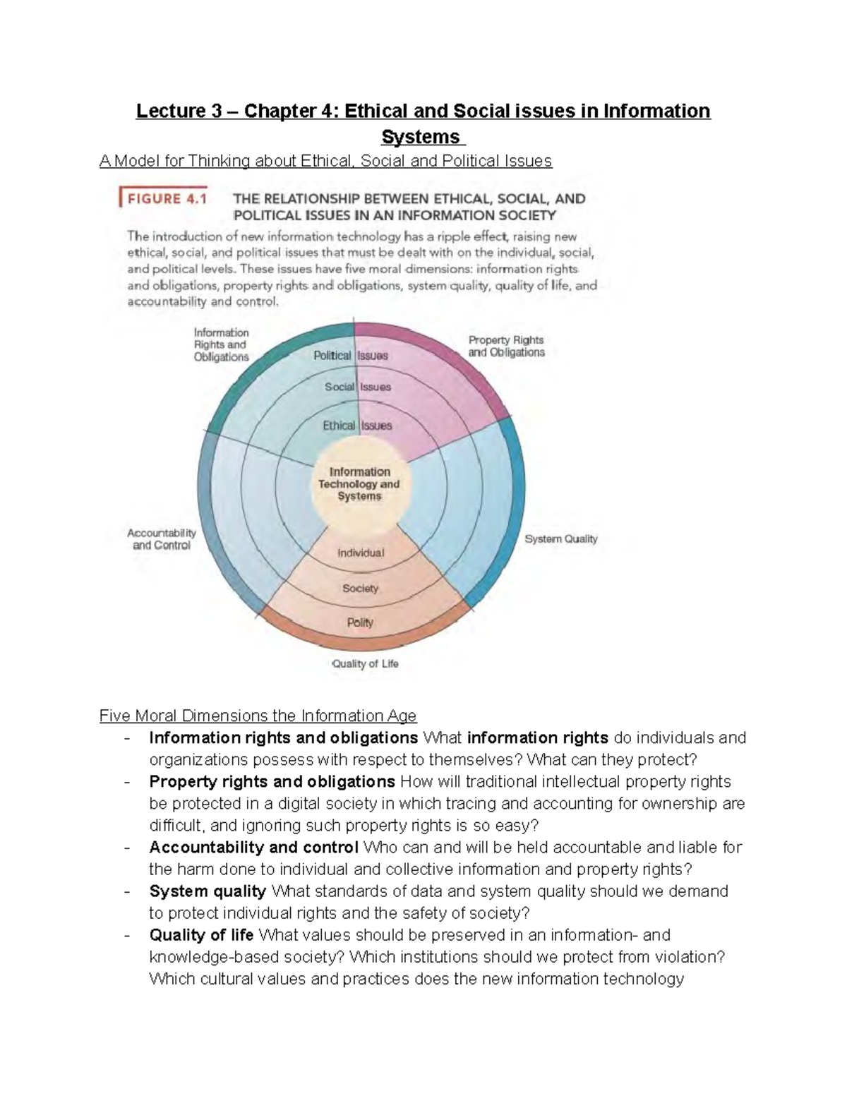 Ethical And Social Issues In Information Systems - Studocu