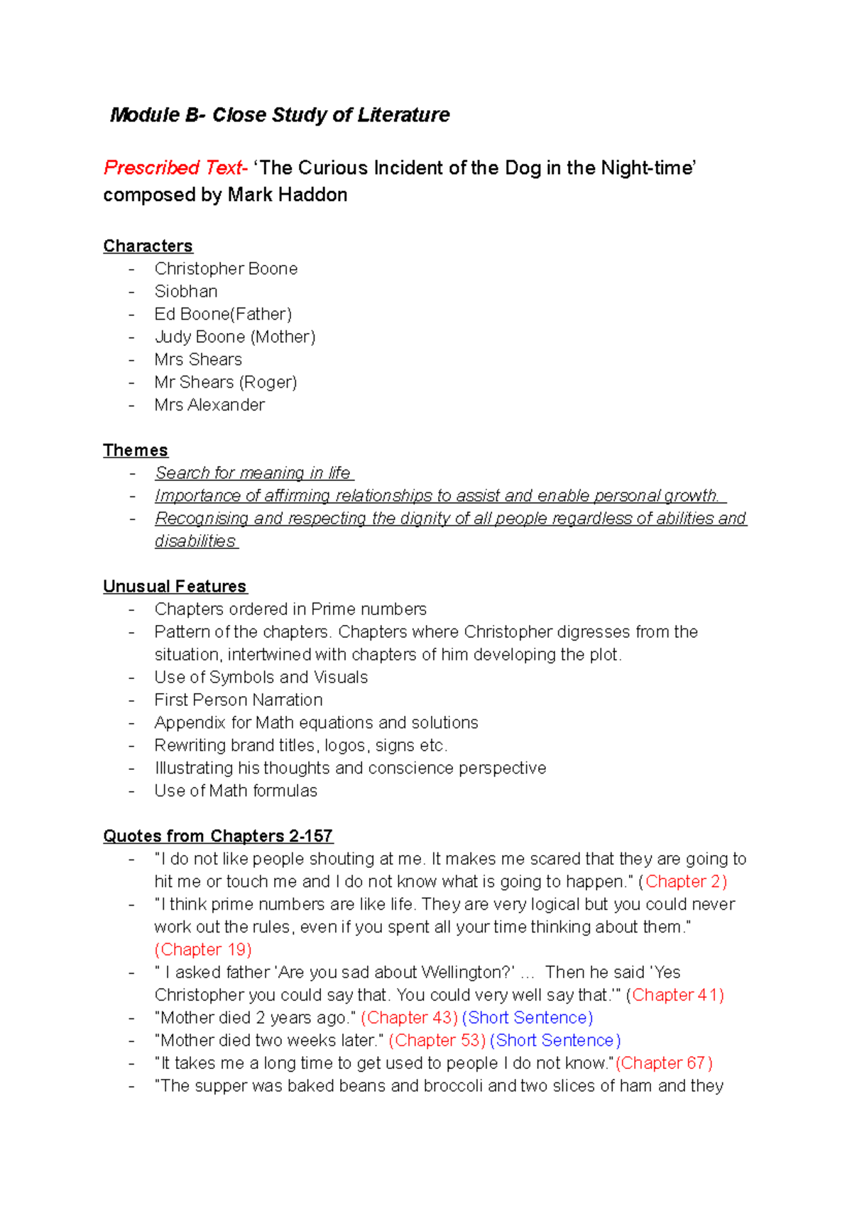 HSC Trial Notes Module B - Module B- Close Study Of Literature ...