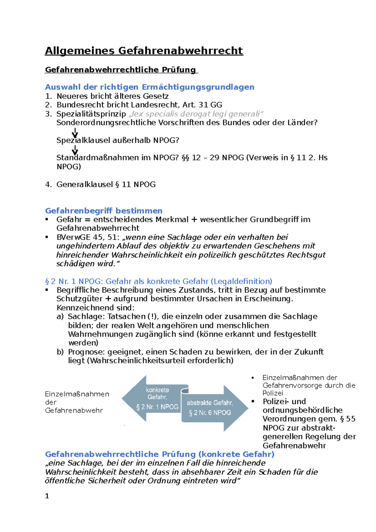 Gefahrenabwehrrechtliche Prüfung - Allgemeines Gefahrenabwehrrecht ...