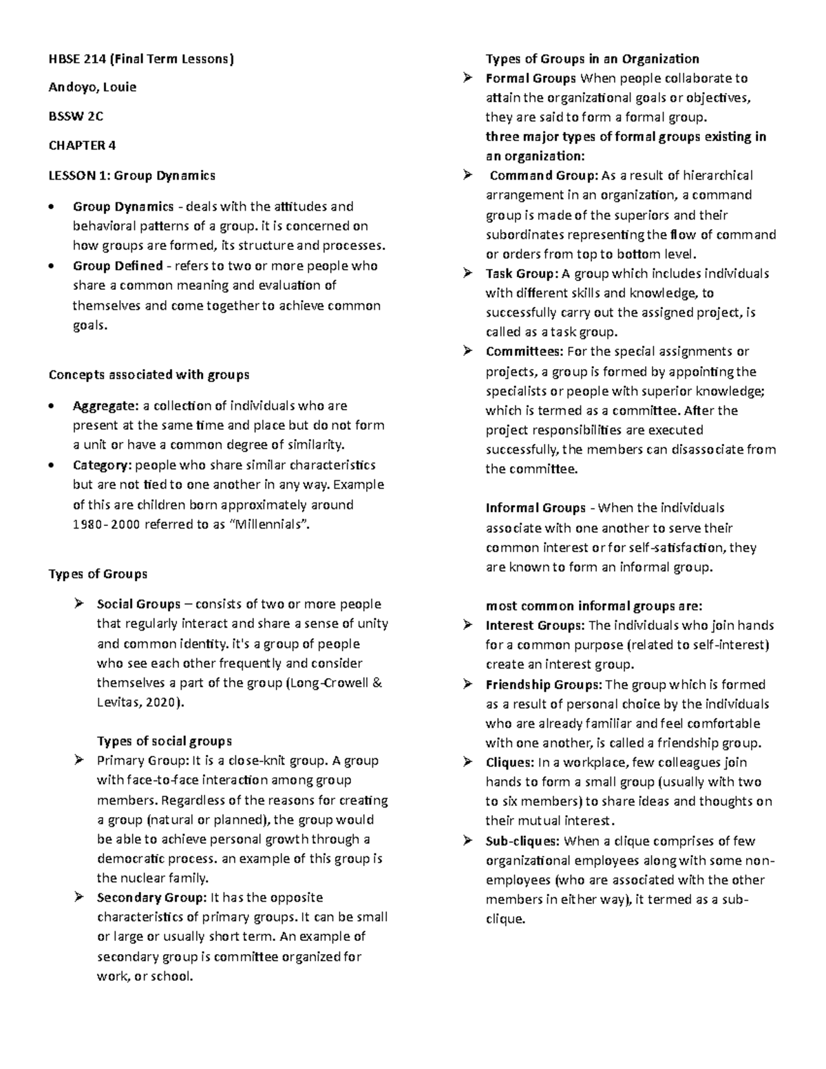 HBSE 214 final term reviewer - HBSE 214 (Final Term Lessons) Andoyo ...