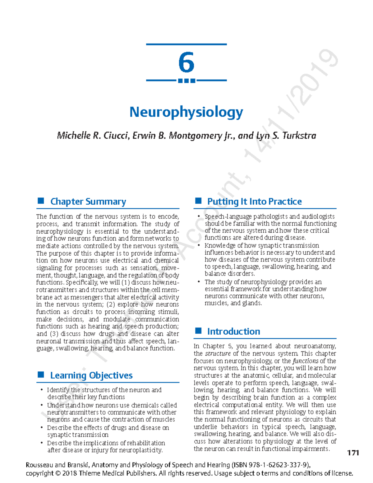 Chapter+6+Neurophysiology - User: Thieme IP Account, 14/11/ 171 6 ...